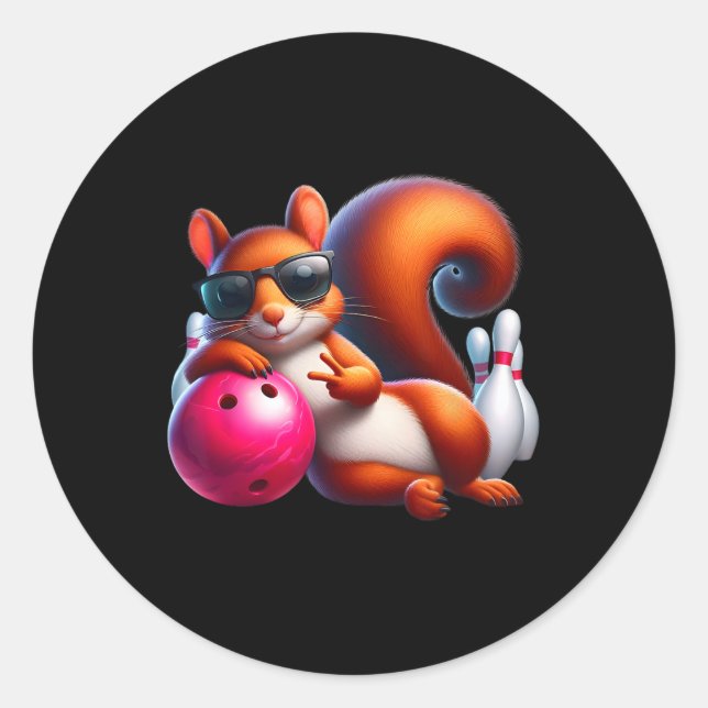 Sticker Rond Graphique De Bowling Drôle Pour Les Amateurs De Bo (Devant)