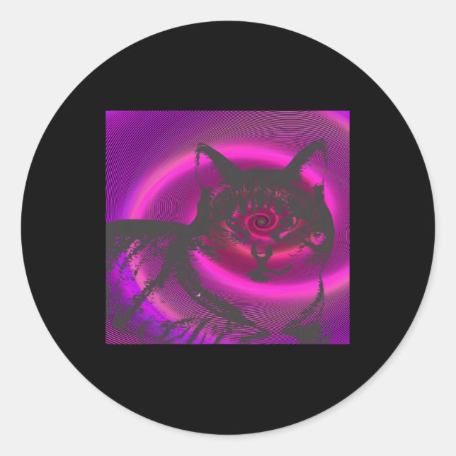 Sticker Rond Graphique de chat (Devant)
