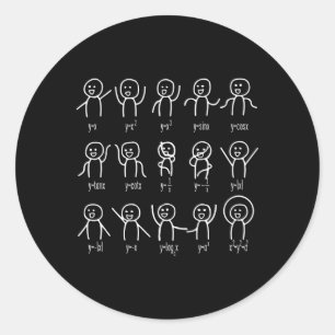 Sticker Rond Graphique de danse algèbre Chiffres équation mathé