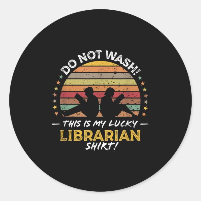 Sticker Rond Graphique de devis de bibliothèque Funny (Devant)