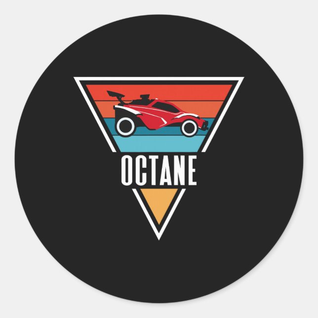Sticker Rond Graphique de fusée Octane Soccer Rétro Coucher de  (Devant)