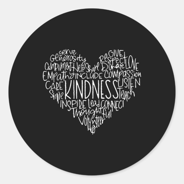 Sticker Rond Graphique de gentillesse du coeur mignon (Devant)