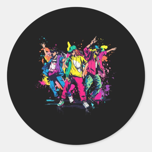 Sticker Rond Graphique de graffiti pour Hip hop urbain (Devant)