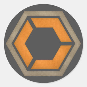 STICKER ROND GRAPHIQUE DE LOGO DE HÉX 3" DEM
