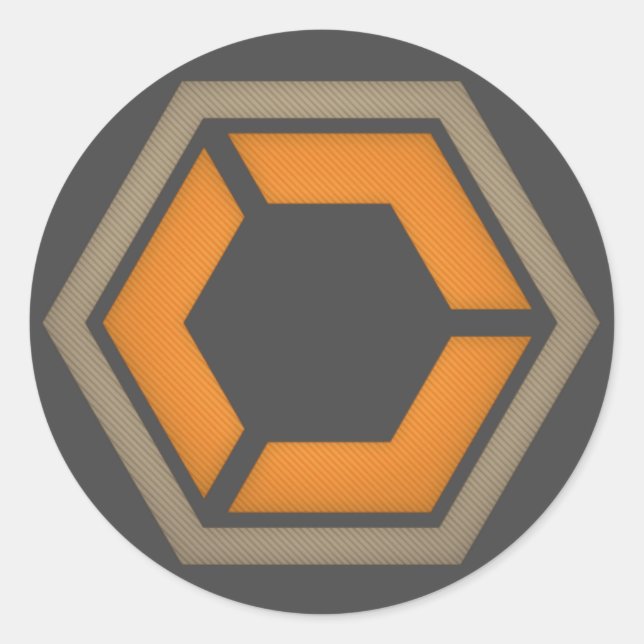 STICKER ROND GRAPHIQUE DE LOGO DE HÉX 3" DEM (Devant)