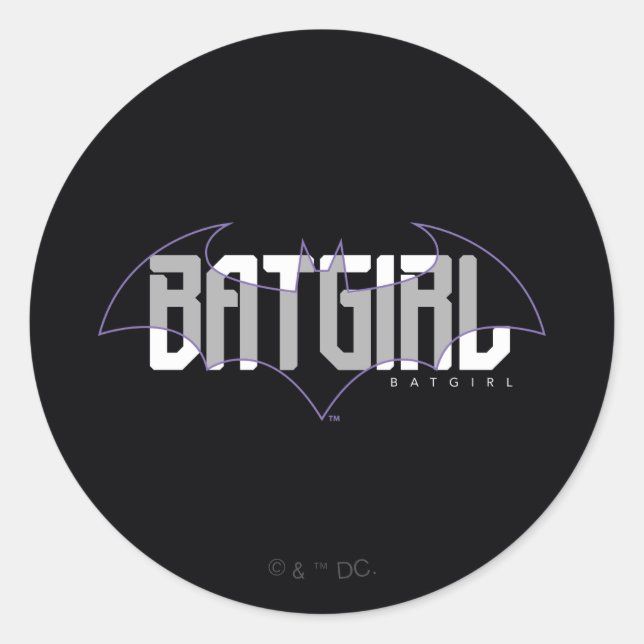 Sticker Rond Graphique de nom haute technologie Batgirl (Devant)