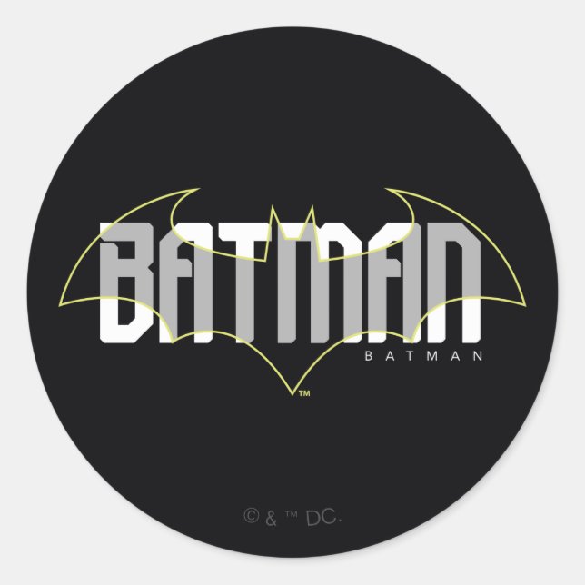 Sticker Rond Graphique de nom haute technologie Batman (Devant)