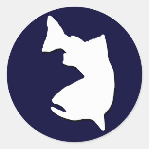 STICKER ROND GRAPHIQUE DE VECTEUR DE PÊCHE DE TRUITE