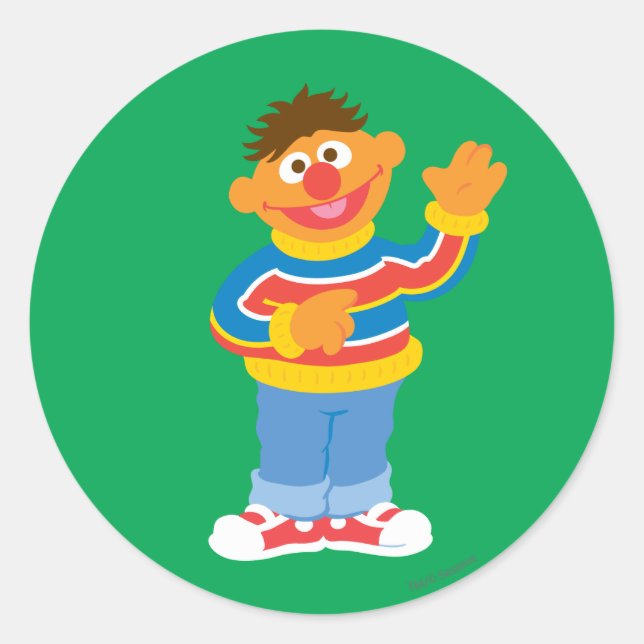 Sticker Rond Graphique d'Ernie (Devant)