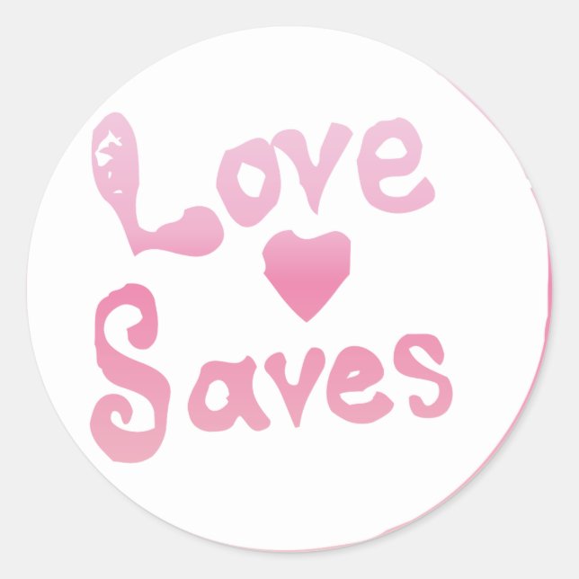 Sticker Rond Graphique des signes de l'amour rose rétro (Devant)