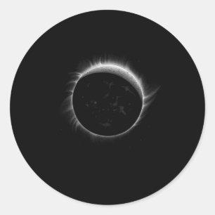 Sticker Rond Graphique D'Événement Solaire Eclipse Moon Et Sun