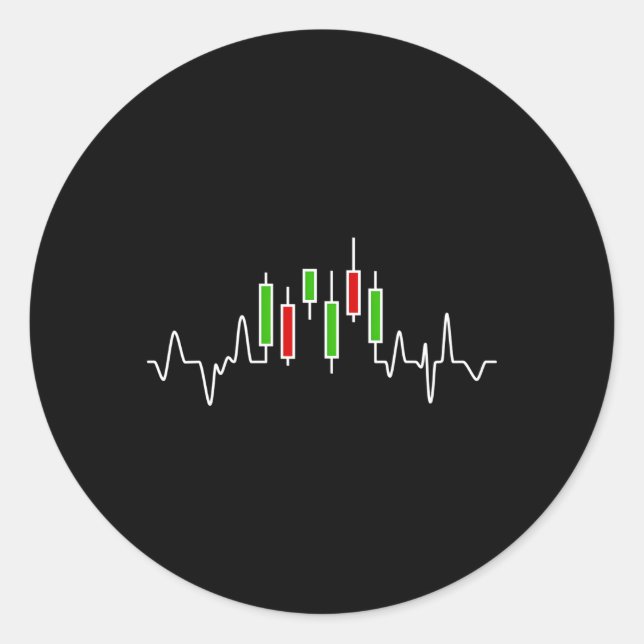Sticker Rond Graphique D'Hebeat Du Trader Forex Ou Stock (Devant)