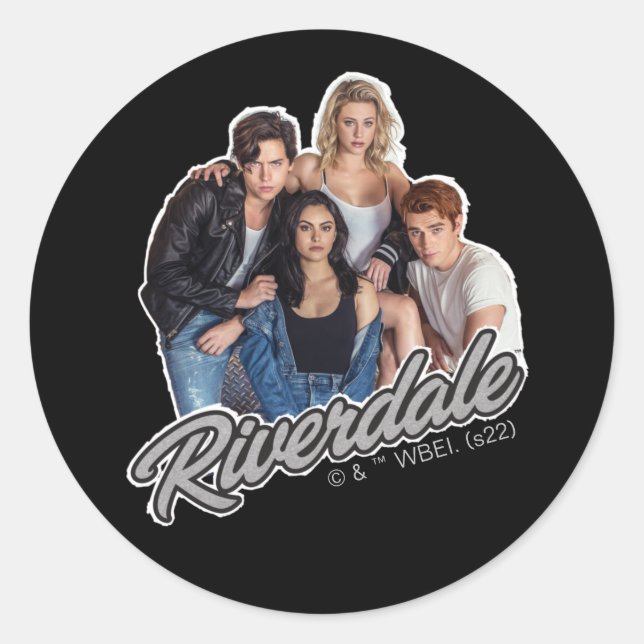 Sticker Rond Graphique du groupe Retro Riverdale (Devant)