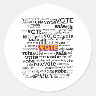 Sticker Rond Graphique Encourageant Les Hommes Votants Femmes S