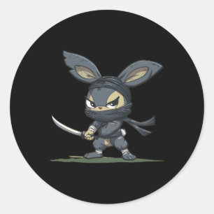 Sticker Rond Graphique Extraordinaire Ninja Bunny Pour Une Aven