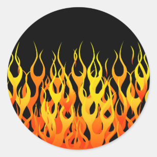 Sticker Rond Graphique Flames Hot Racing