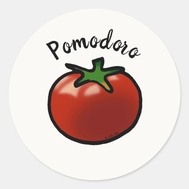 Sticker Rond Graphique rustique pomodoro tomate italien (Devant)