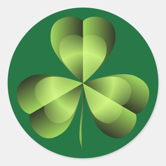 Sticker Rond Graphique shamrock à trois feuilles (Devant)