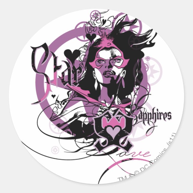 Sticker Rond Graphique Star Sapphire 6 (Devant)