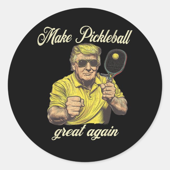 Sticker Rond Graphiques amusants pour les amateurs de pickle ba (Devant)
