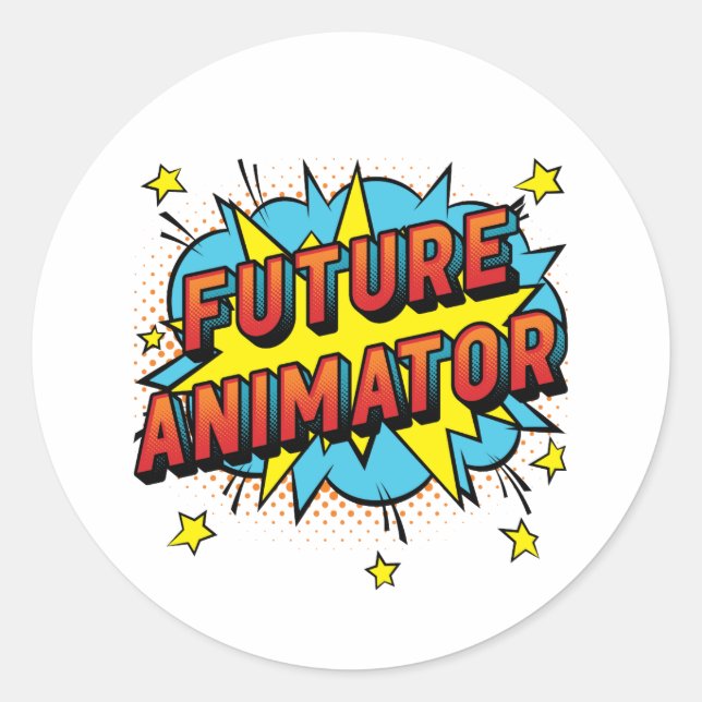 Sticker Rond Graphiques de mouvement d'animation Future (Devant)