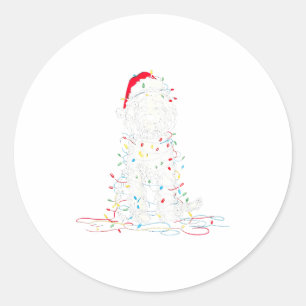 Sticker Rond Graphiques de Noël de Sheepadoodle drôles de lumiè