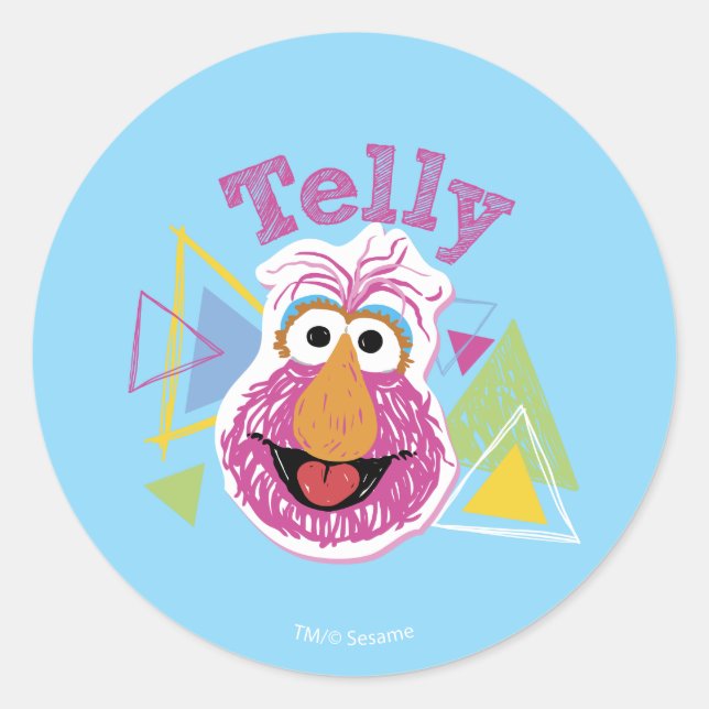 Sticker Rond Graphisme Amusant de Telly Monster (Devant)