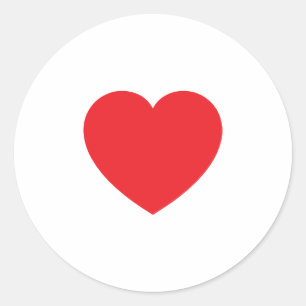 Sticker Rond Graphisme Cœur Rouge Blanc Moderne Simple