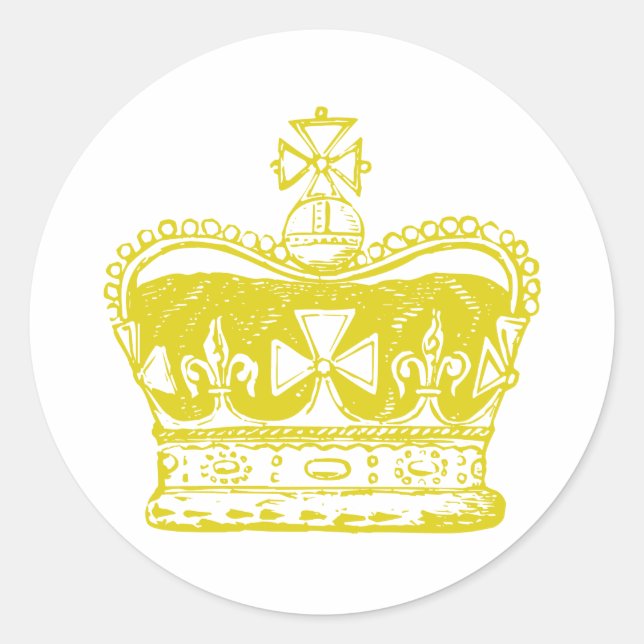 Sticker Rond Graphisme Couronne Royale (Devant)