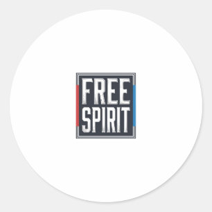 Sticker Rond Graphisme de boîte Esprit libre patriotique vintag