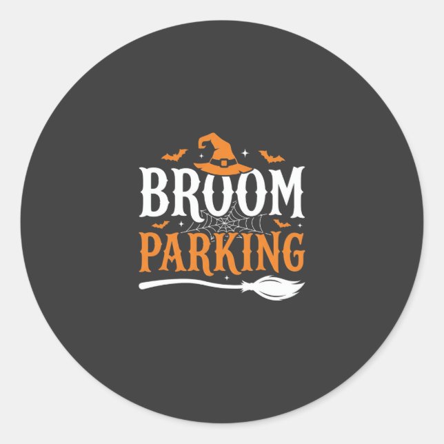 Sticker Rond Graphisme de chapeau de sorcière de stationnement  (Devant)
