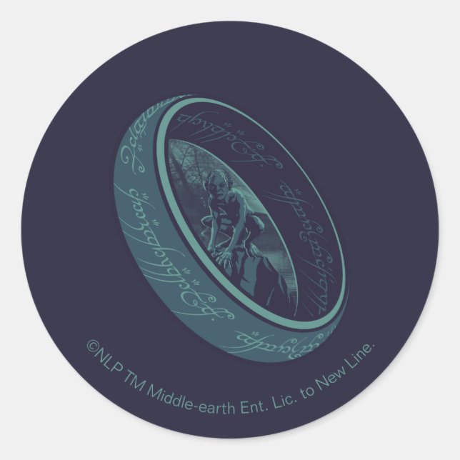 Sticker Rond Graphisme de GOLLUM™ LE SEUL ANNEAU™ (Devant)