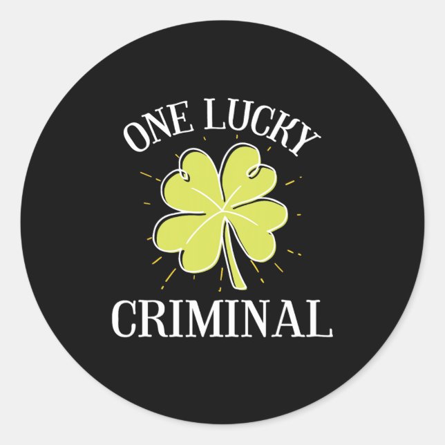 Sticker Rond Graphisme de la Saint-Patrick pour un criminel cha (Devant)