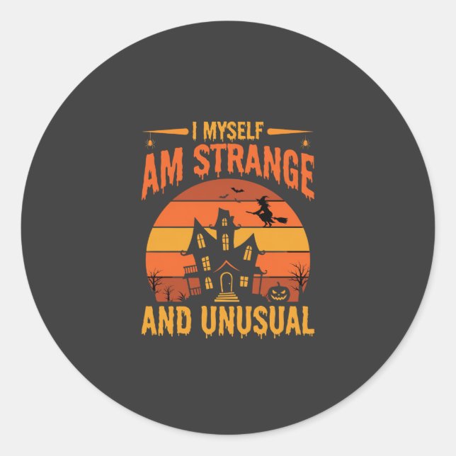 Sticker Rond Graphisme de maison hantée étrange et inhabituel H (Devant)