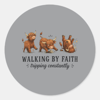Sticker Rond Graphisme de marche