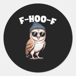 Sticker Rond Graphisme de mème d'oiseau drôle F-hoo-f