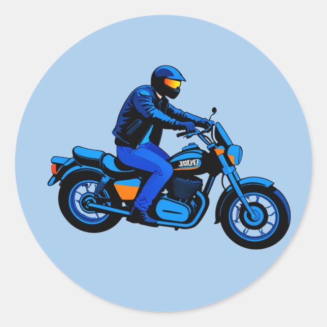 Sticker Rond Graphisme de moto de style de mouvement urbain 🏍️ (Devant)