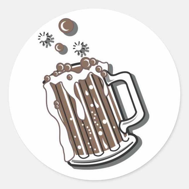 Sticker Rond graphisme de root beer de style rétro (Devant)