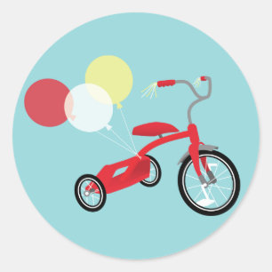 Sticker Rond Graphisme de Tricycle rouge