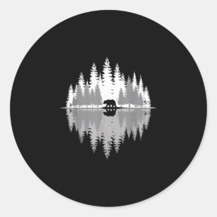 Sticker Rond Graphisme d'ours faune d'Alaska nature extérieur f