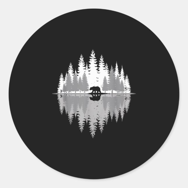 Sticker Rond Graphisme d'ours faune d'Alaska nature extérieur f (Devant)