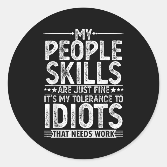 Sticker Rond Graphisme Drôle Pour Hommes Femmes Humour Adulte S (Devant)