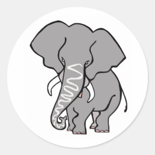 Sticker Rond Graphisme - ELEPHANT africain - Faune - Nature