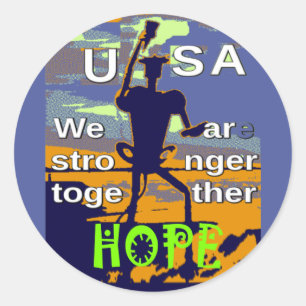 Sticker Rond Graphisme Espoir Patriotique USA