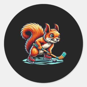 Sticker Rond Graphisme illustré de fun de hockey sur glace d'éc