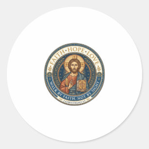 Sticker Rond Graphisme Spiritualité Contemplative Monastique Jé