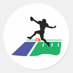 Sticker Rond graphisme vectoriel de touchdown de football améri