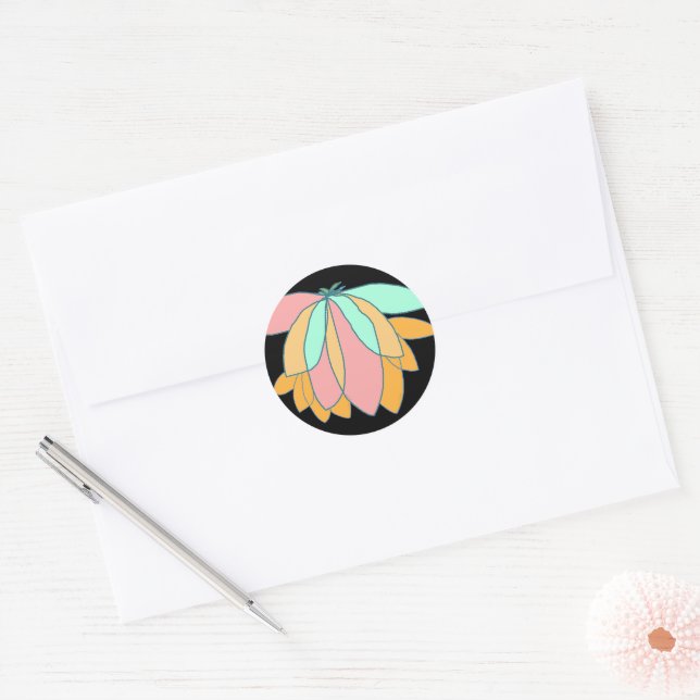 Sticker Rond Grappes de feuilles (Enveloppe)
