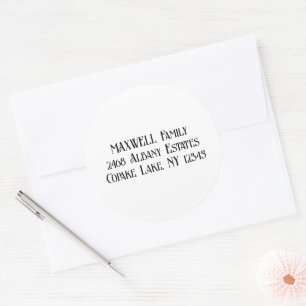 Sticker Rond Gras Black Elegant Typographie Nom