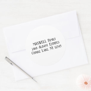 Sticker Rond Gras Black Elegant Typographie Nom